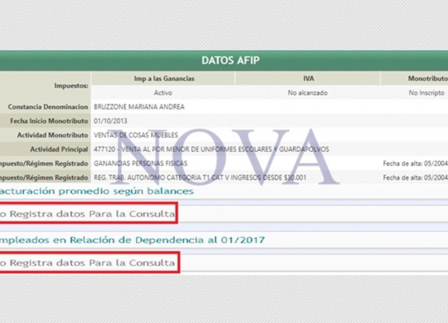La situación ante la AFIP de la mujer de Watson. (Foto: NOVA)
